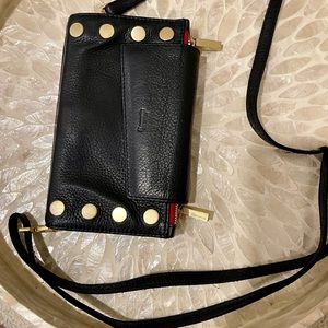 Perfect condition 3 in 1 wallet, clutch, crossbody purse beautiful gold and red